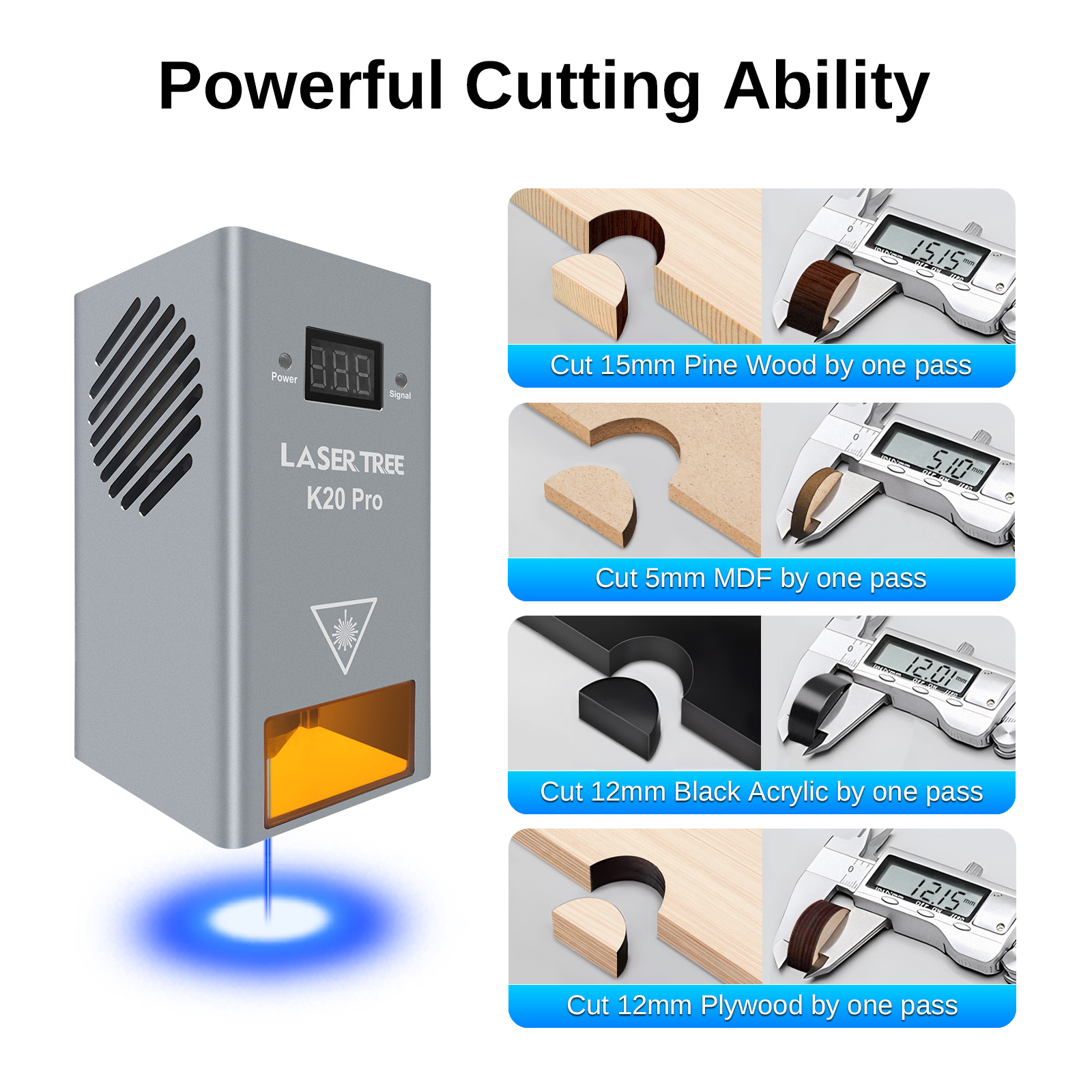 LASER TREE K20 20 واط رأس ليزر - مراجعة Laser Engraving Software وسعره