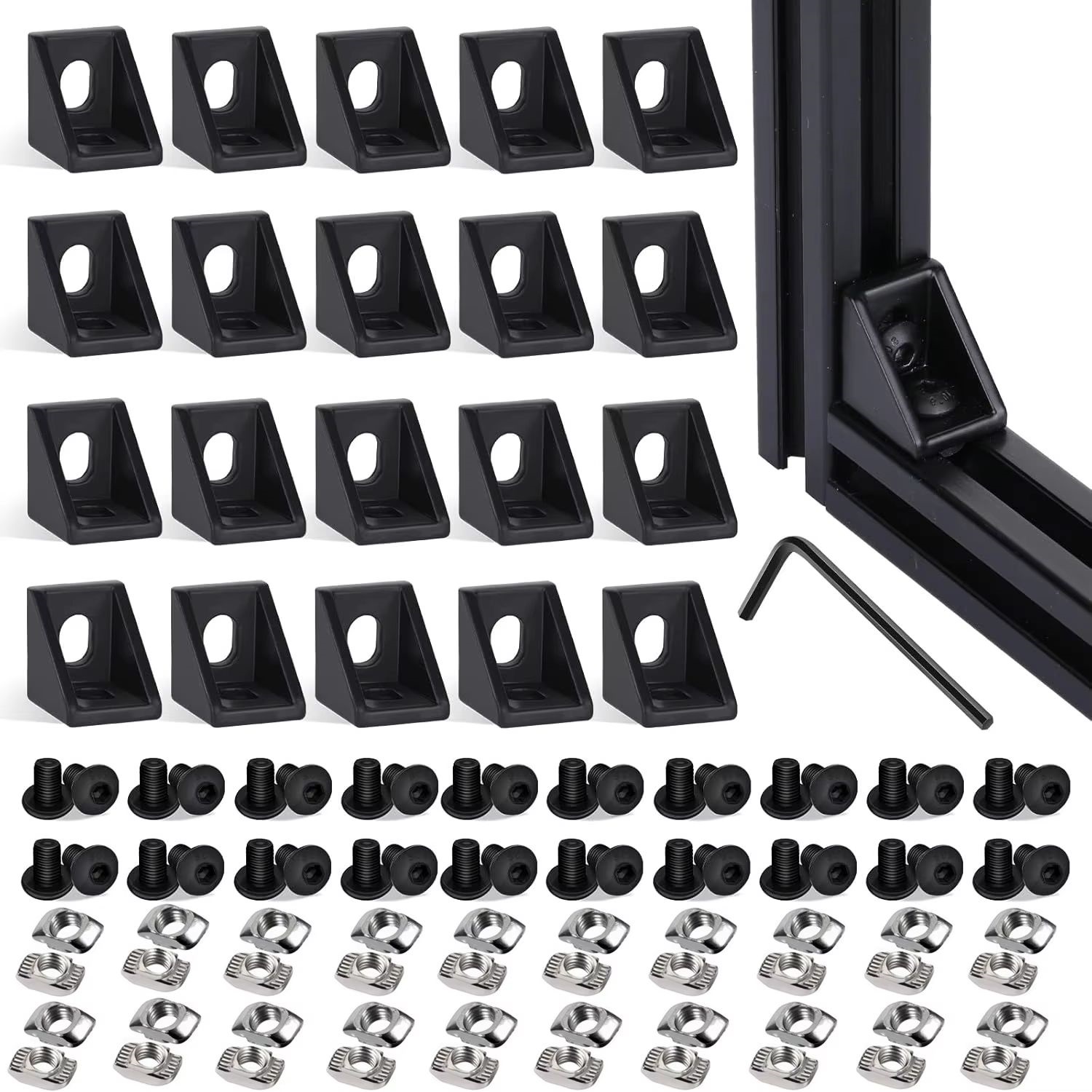 20 مجموعة من دعامات الزوايا مع - مراجعة Aluminum T-Slot Profile وسعره