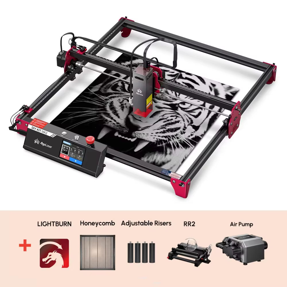 طقم Algolaser DIY MK2 40*43 سم - مراجعة Laser Engraving Software وسعره
